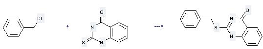 4(3H)-Quinazolinone,2-[(phenylmethyl)thio]- can be prepared by 2-Thioxo-2,3-dihydro-1H-quinazolin-4-one with Chloromethyl-benzene. 